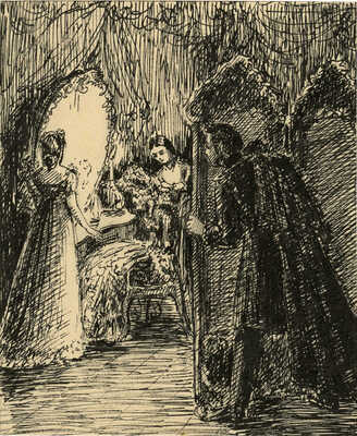 Гозенпут Мириам Исааковна. Эскиз иллюстрации к «Пиковой даме» А.С. Пушкина 